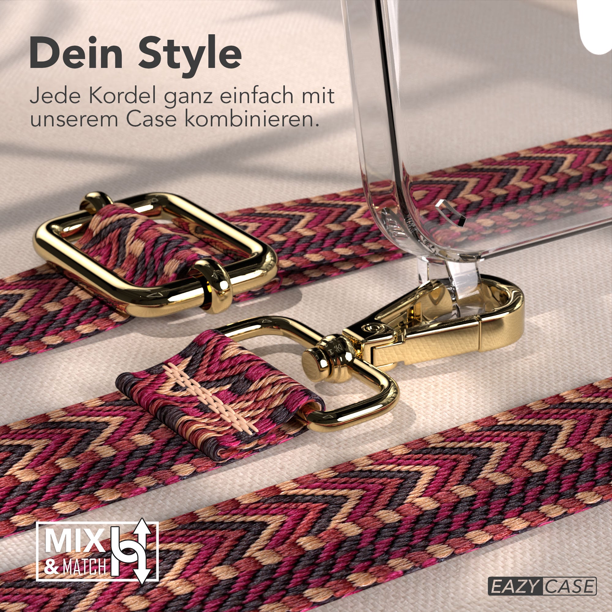 iPhone 17e MagSafe Handykette mit Boho Band verstellbar 