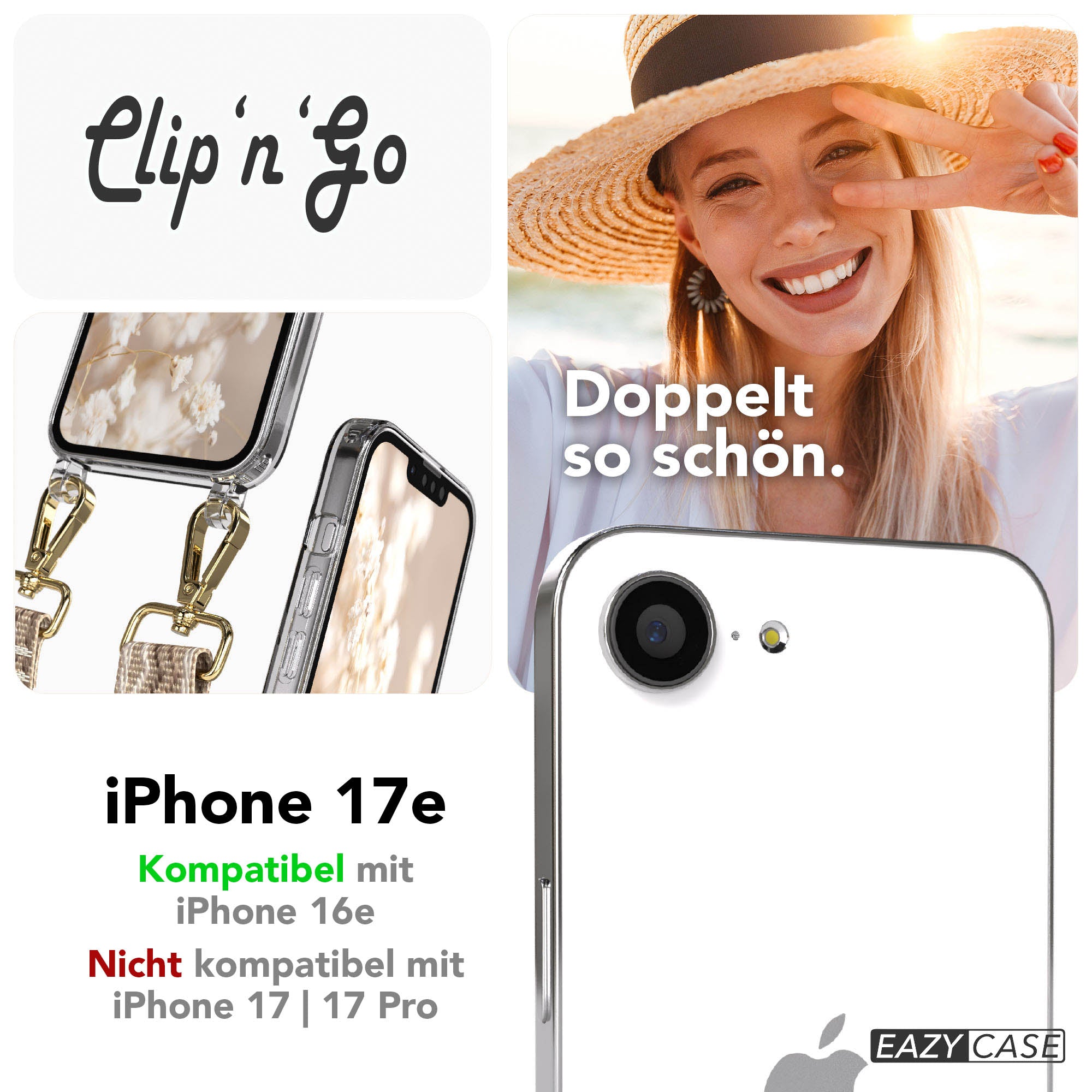 iPhone 17e MagSafe Handykette mit Boho Band verstellbar 