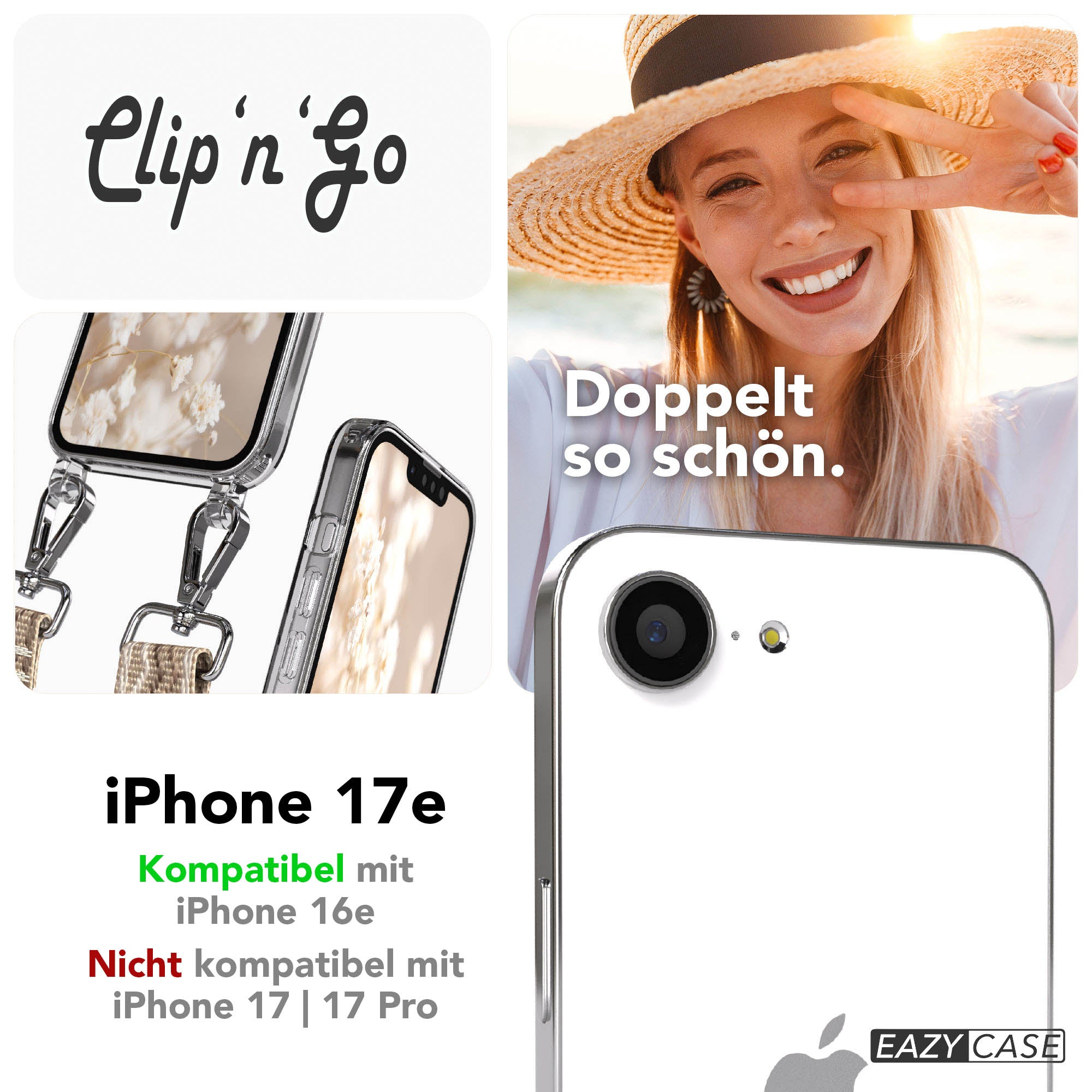 iPhone 17e MagSafe Handykette mit Boho Band verstellbar 