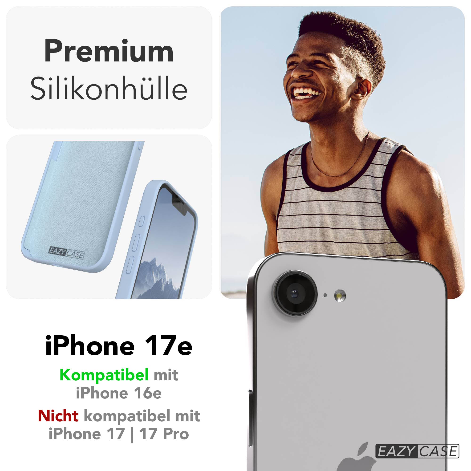 Apple iPhone 17e Premium Silikonhülle mit Kameraschutz von EAZY CASE 