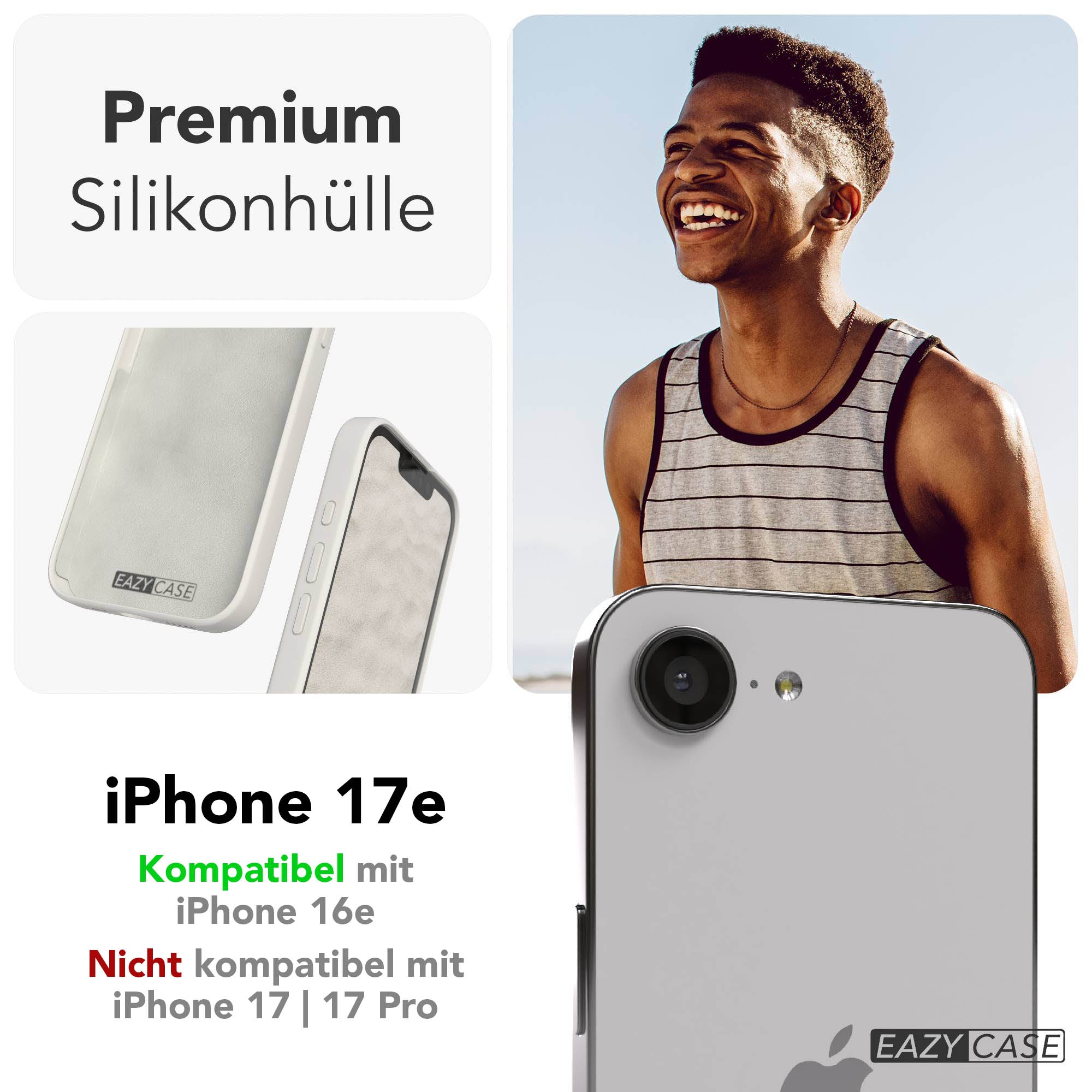 Apple iPhone 17e Premium Silikonhülle mit Kameraschutz von EAZY CASE 