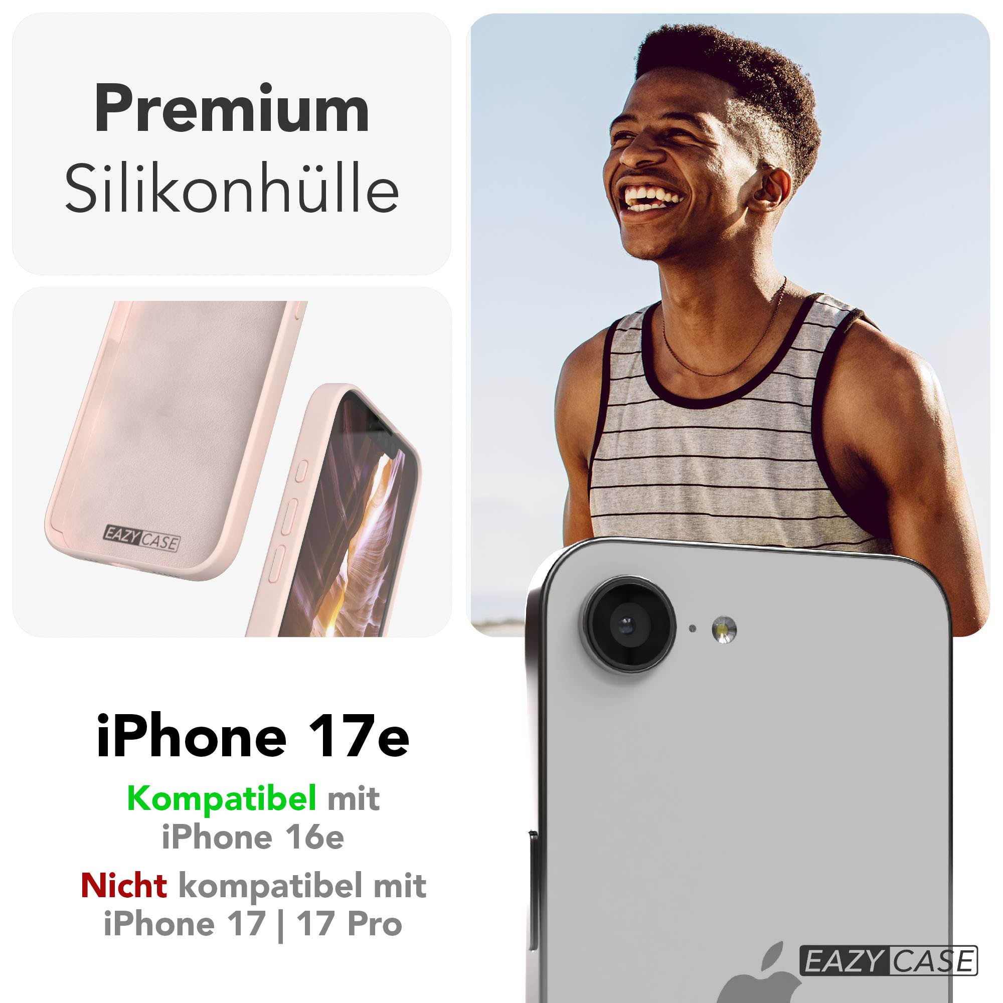 Apple iPhone 17e Premium Silikonhülle mit Kameraschutz von EAZY CASE 