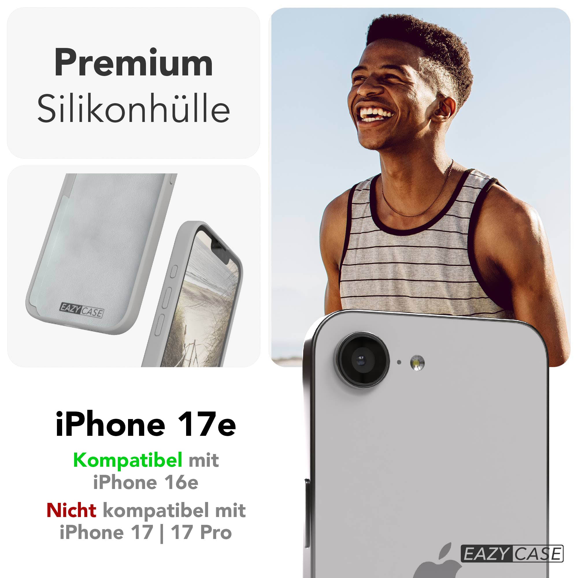 Apple iPhone 17e Premium Silikonhülle mit Kameraschutz von EAZY CASE 