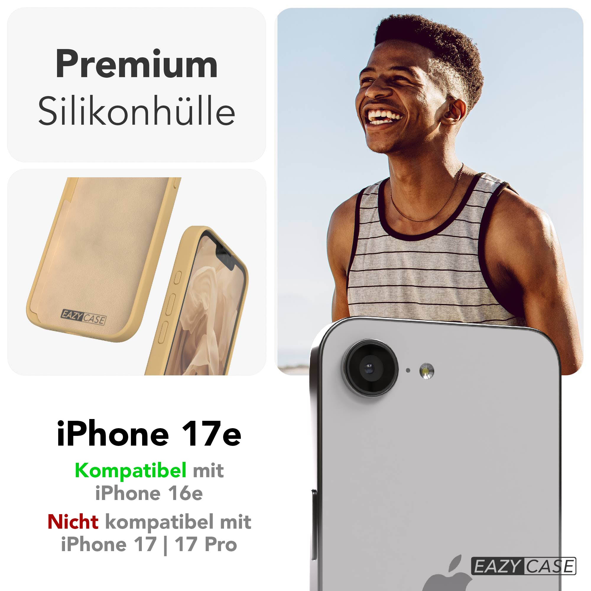 Apple iPhone 17e Premium Silikonhülle mit Kameraschutz von EAZY CASE 