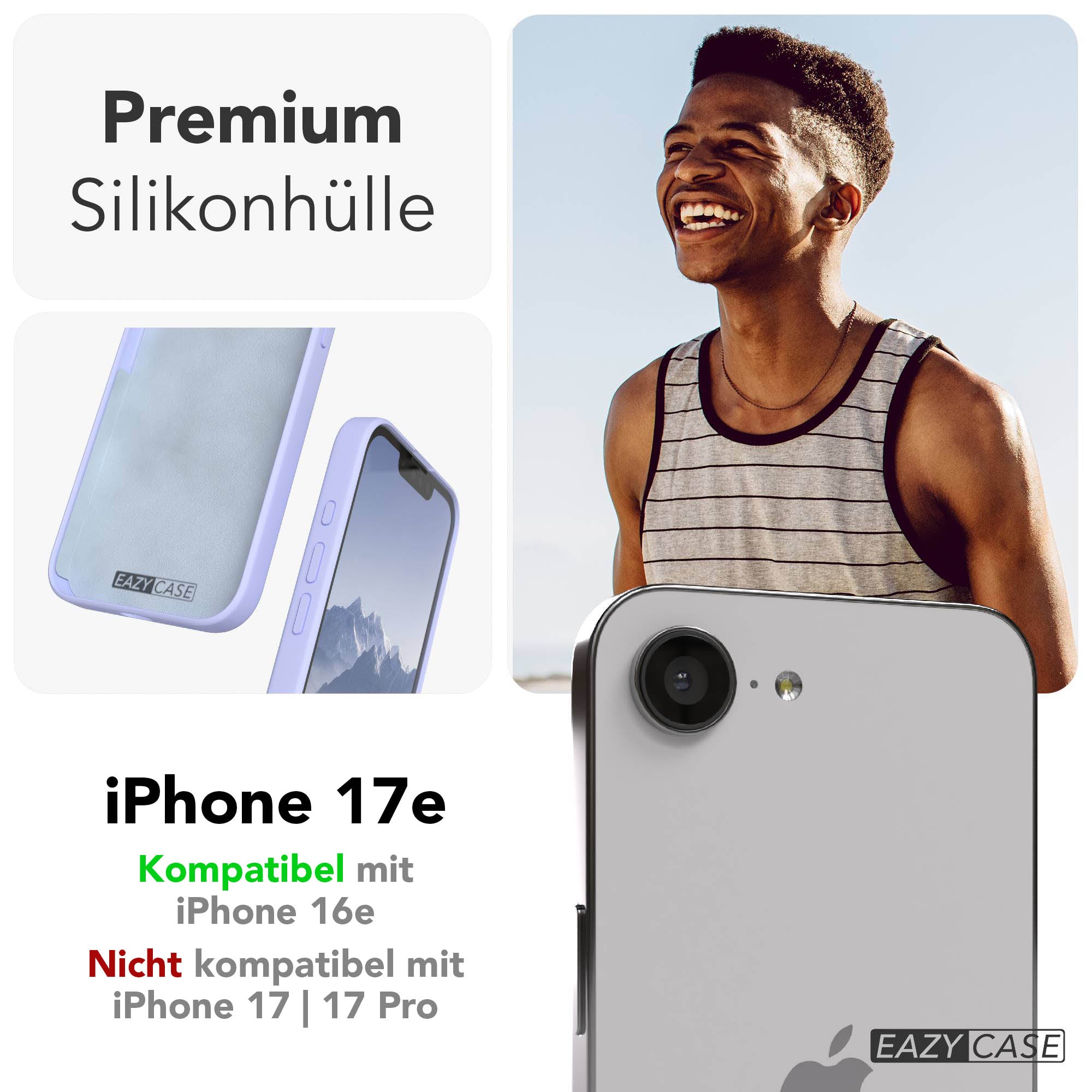 iPhone 17e MagSafe Silikonhülle mit Kameraschutz von EAZY CASE 