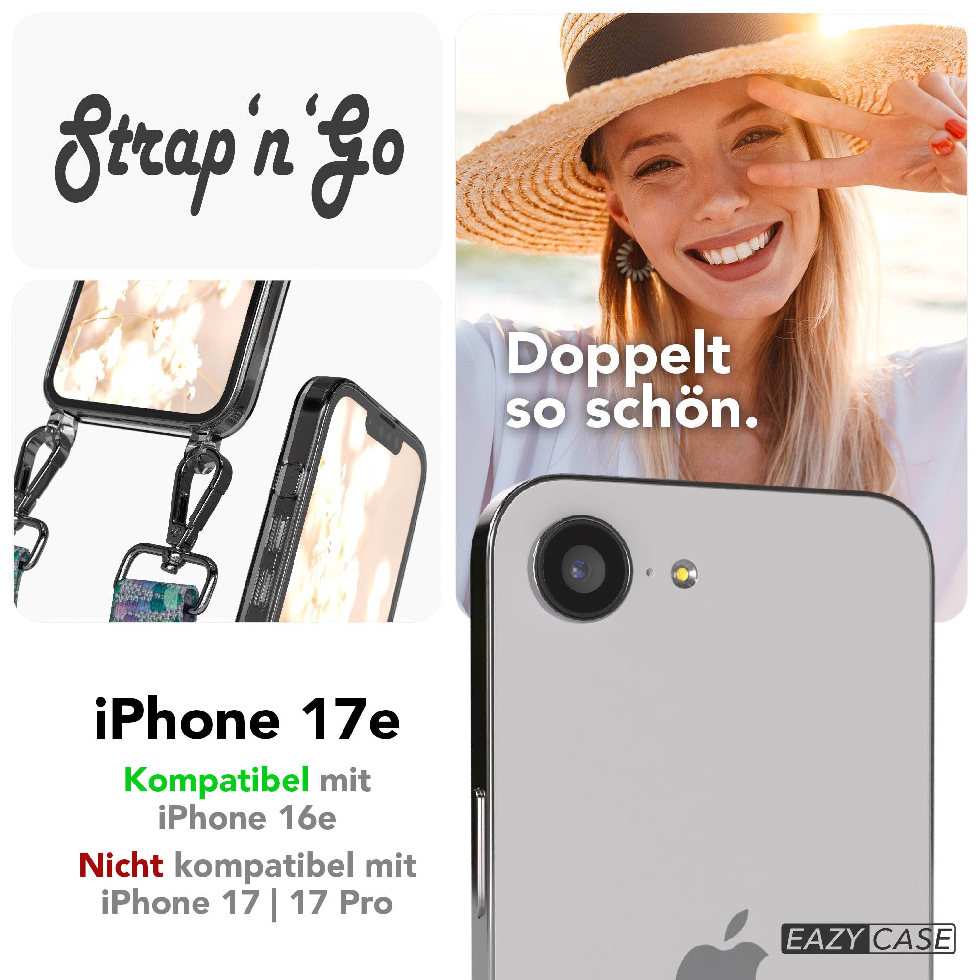 iPhone 17e Handykette mit Boho Band verstellbarer Trageriemen EAZY CASE 