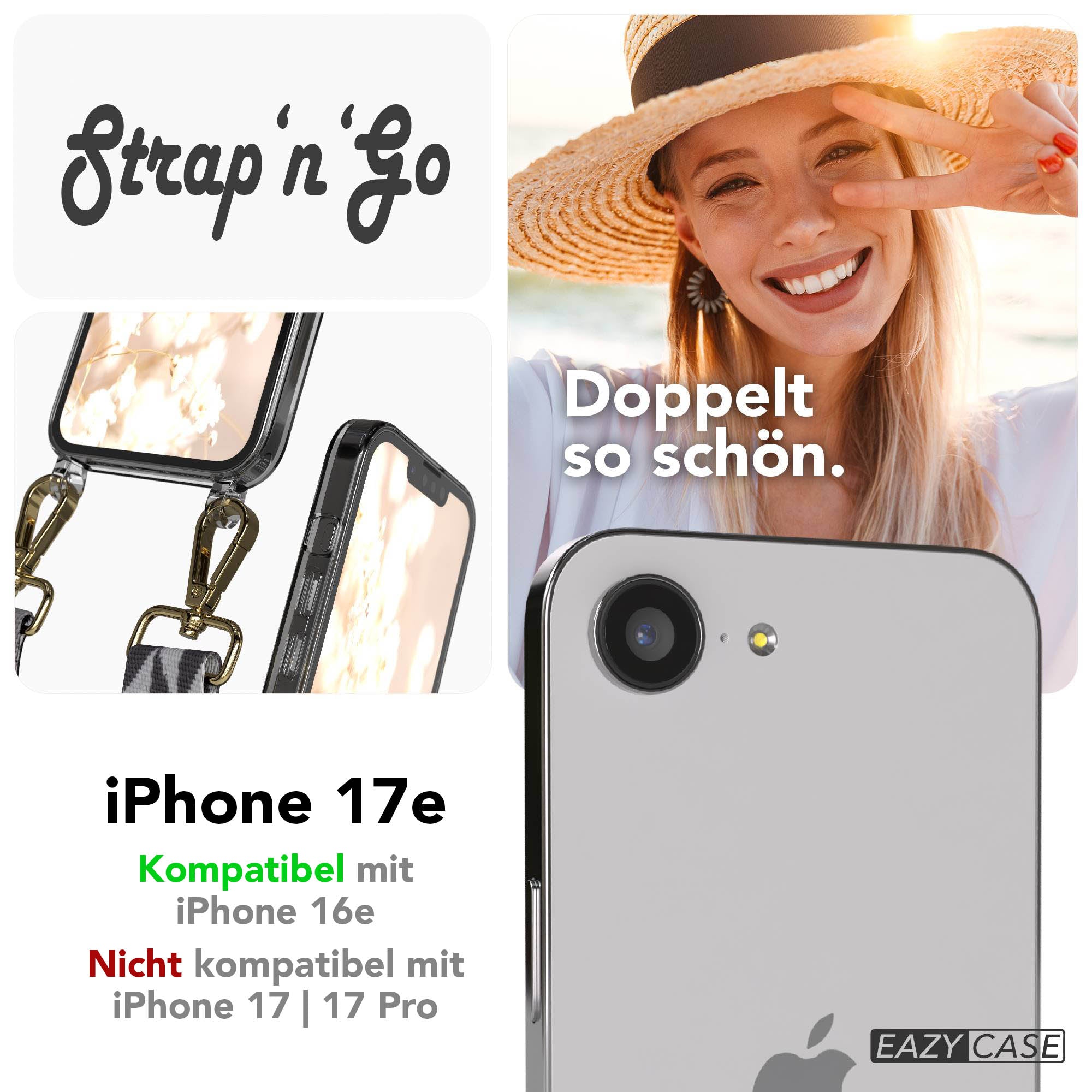 iPhone 17e Handykette mit verstellbarem Boho Band von EAZY CASE 