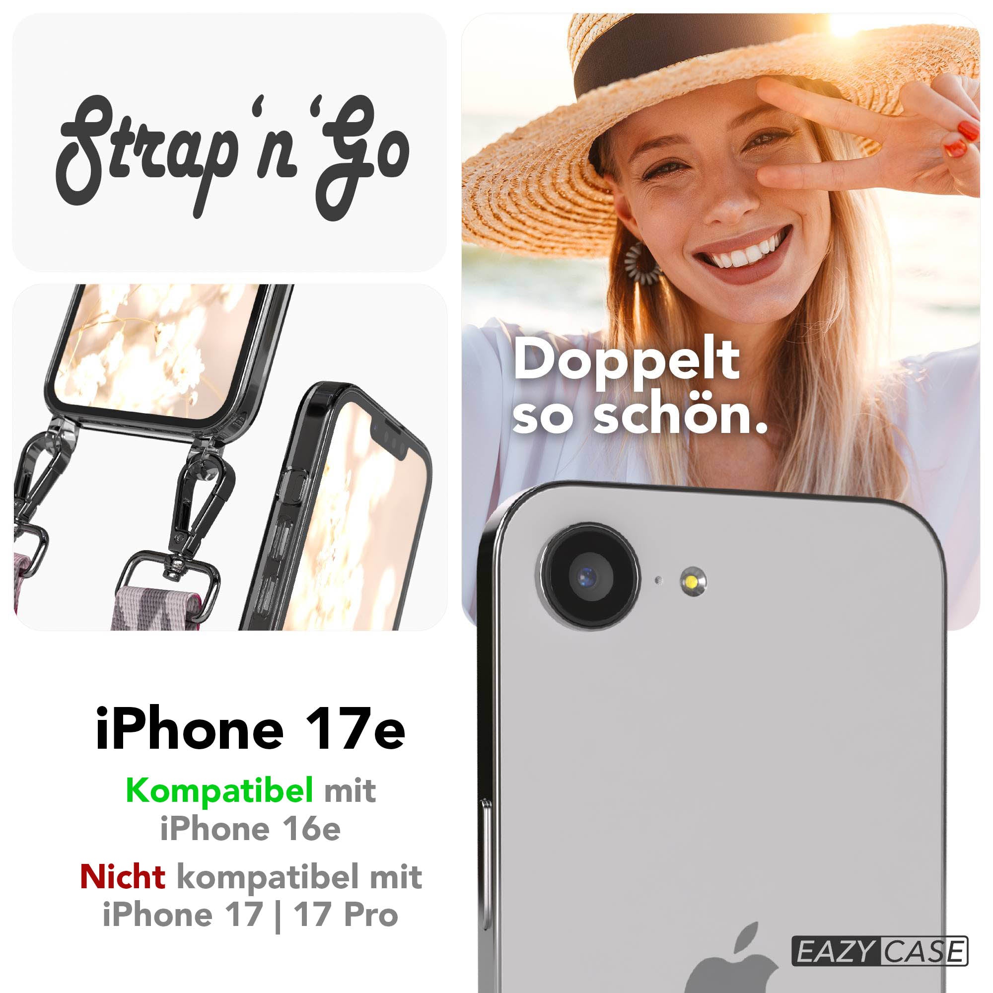iPhone 17e Handykette mit verstellbarem Boho Band von EAZY CASE 