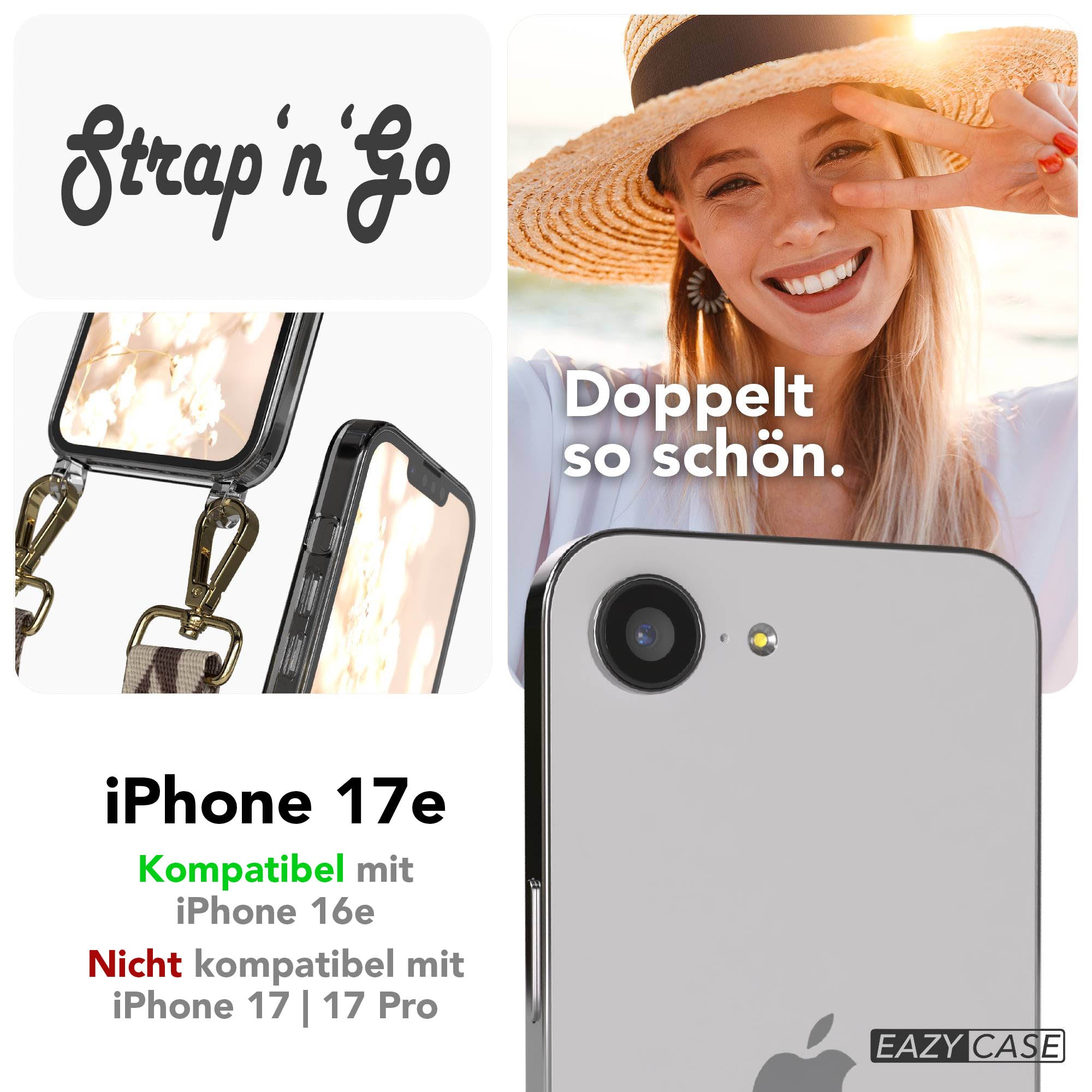 iPhone 17e Handykette mit verstellbarem Boho Band von EAZY CASE 