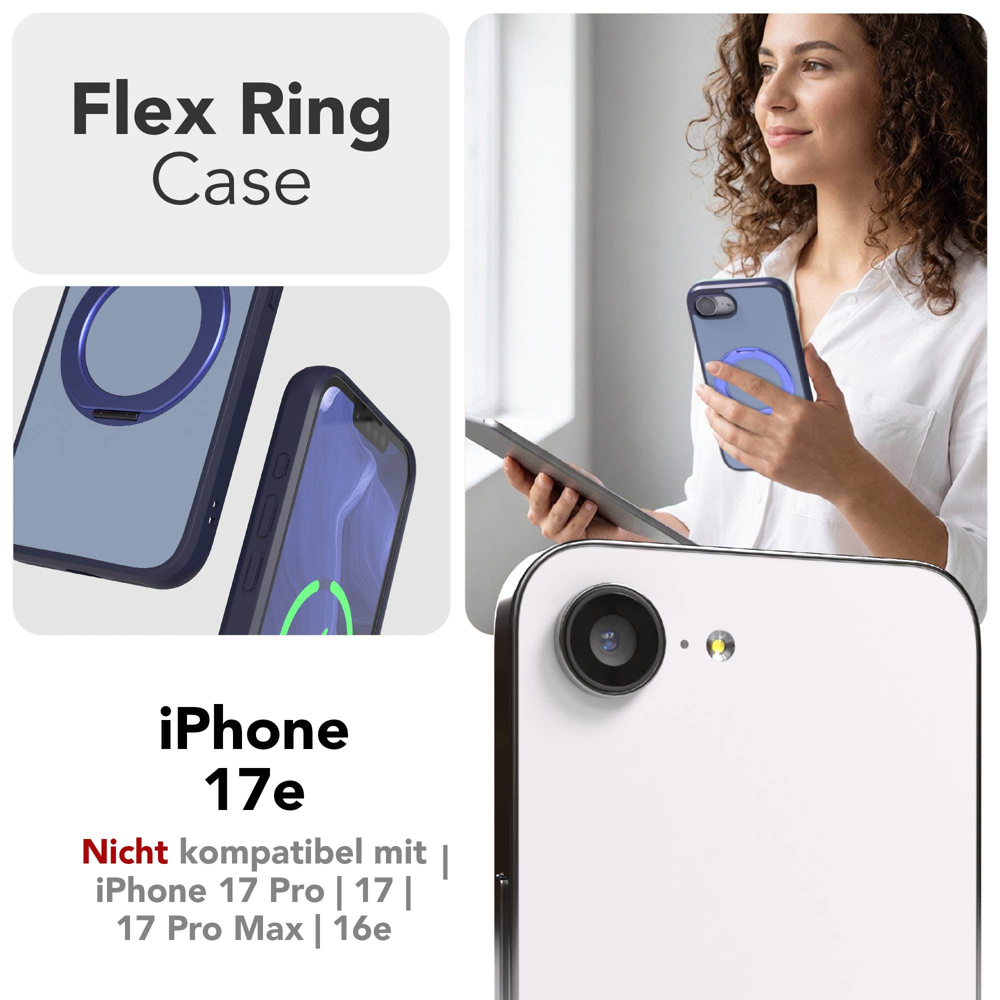 iPhone 17e Bumper Hülle mit drehbarem Ring und MagSafe Funktion 