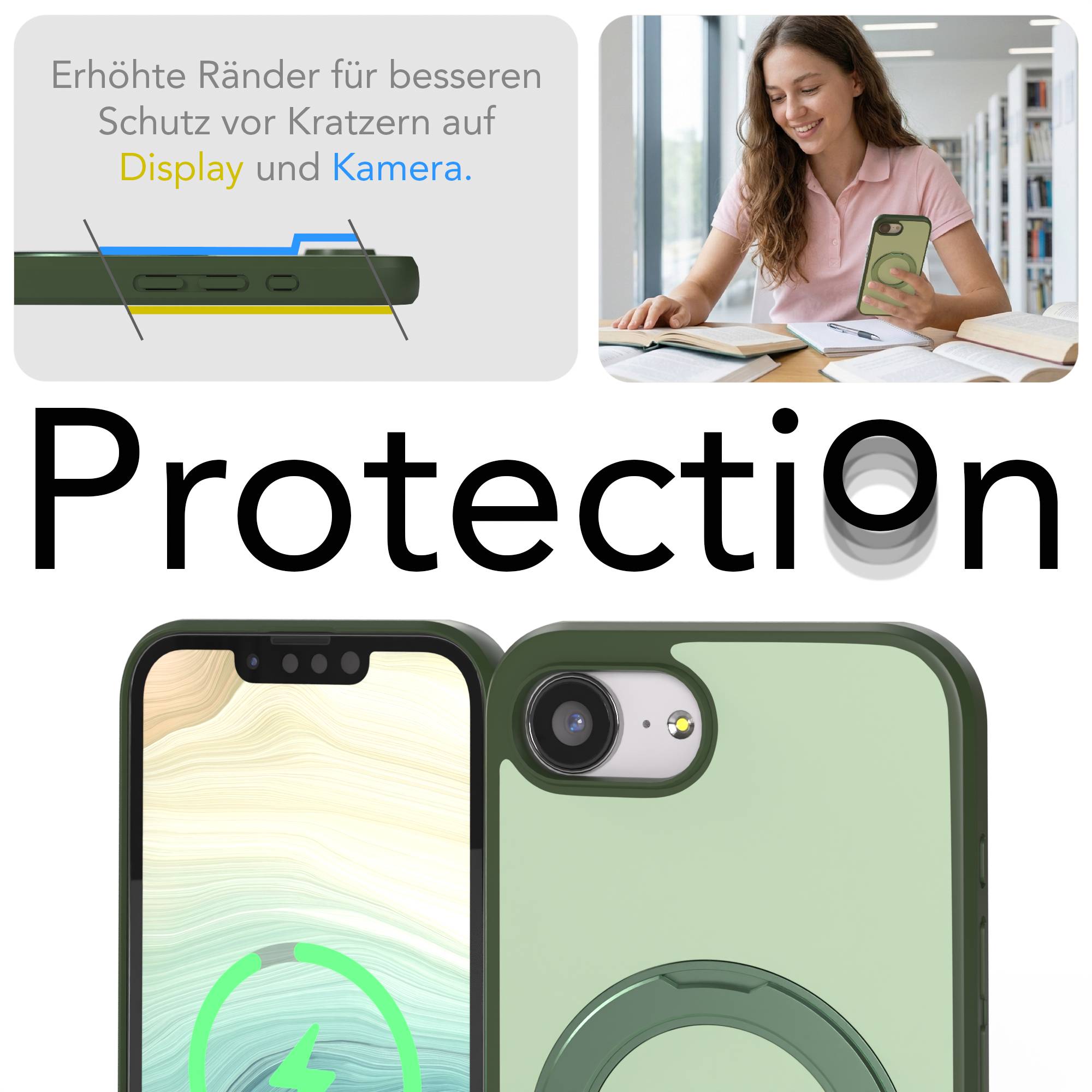 iPhone 17e Bumper Hülle mit drehbarem Ring und MagSafe Funktion 