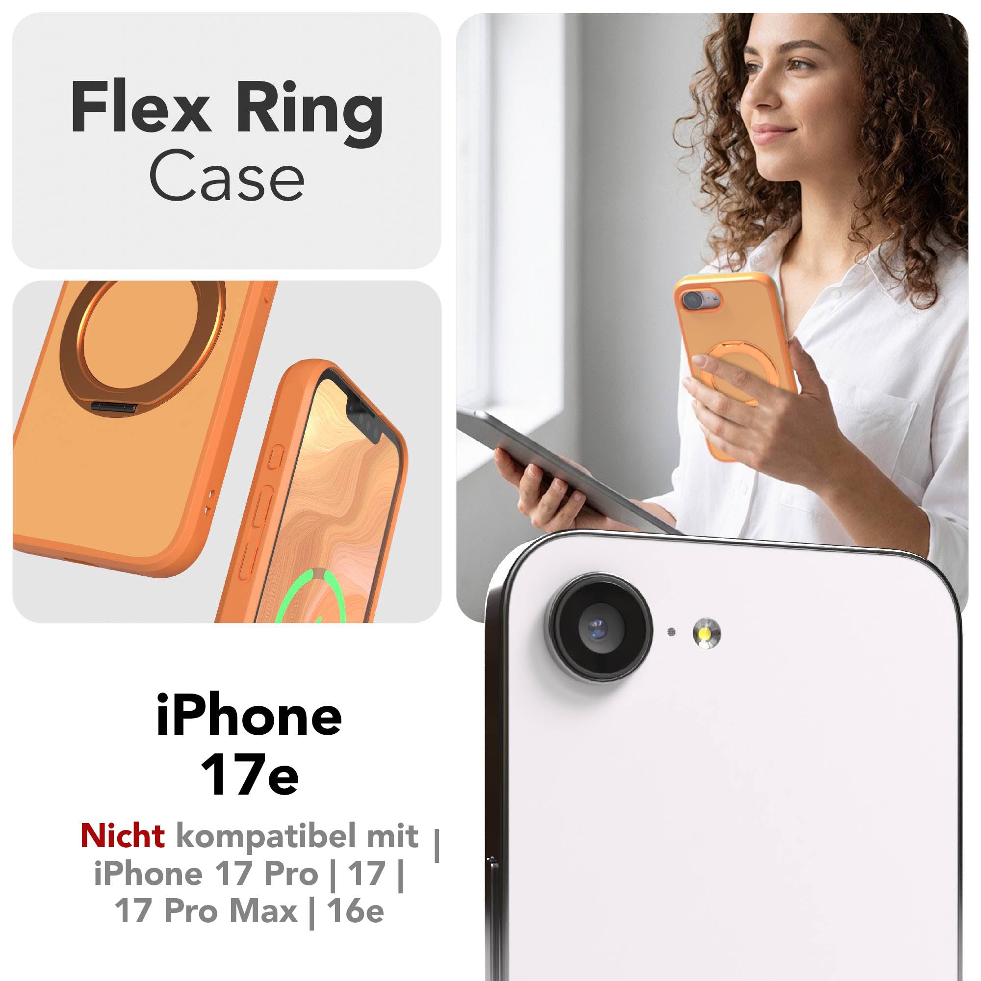 iPhone 17e Bumper Hülle mit drehbarem Ring und MagSafe Funktion 