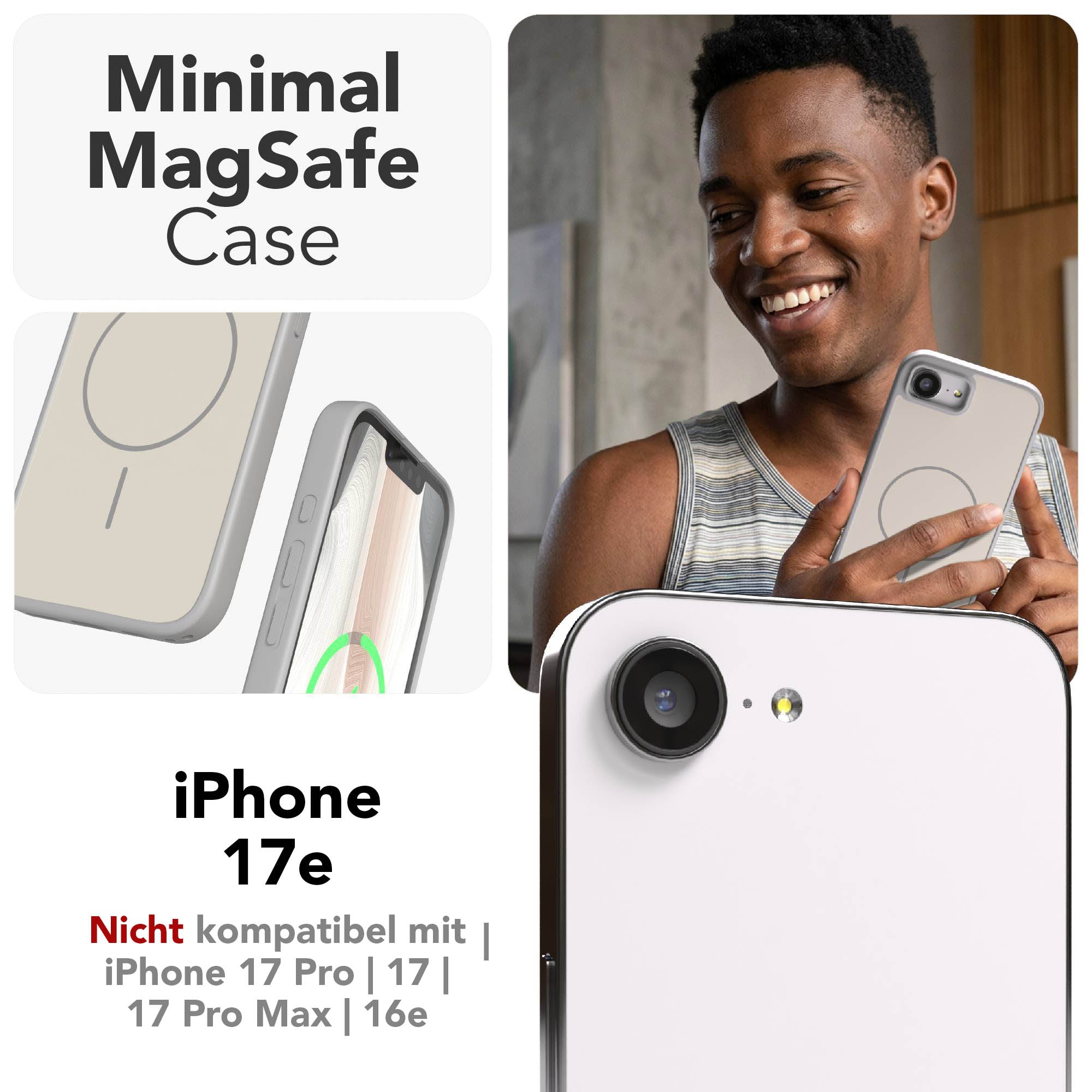 iPhone 17e Bumper Hülle MagSafe dünner Magnetring Outdoor Case 
