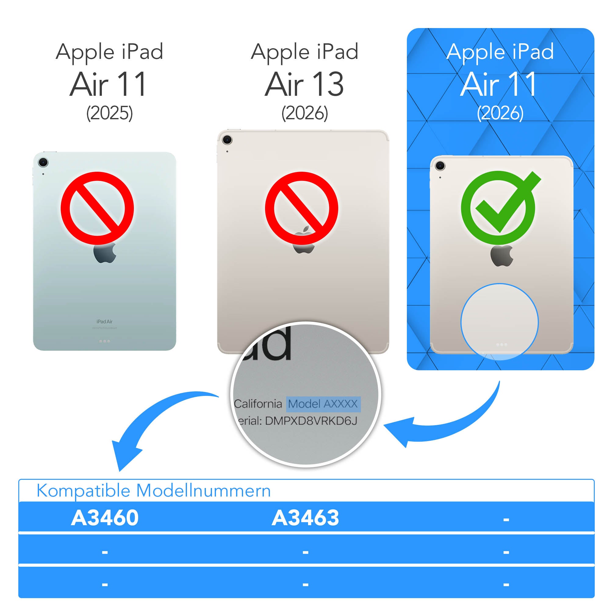 iPad Air 11 Zoll M4 2026 drehbare Tablethülle 360 Grad Rotation Ständer 