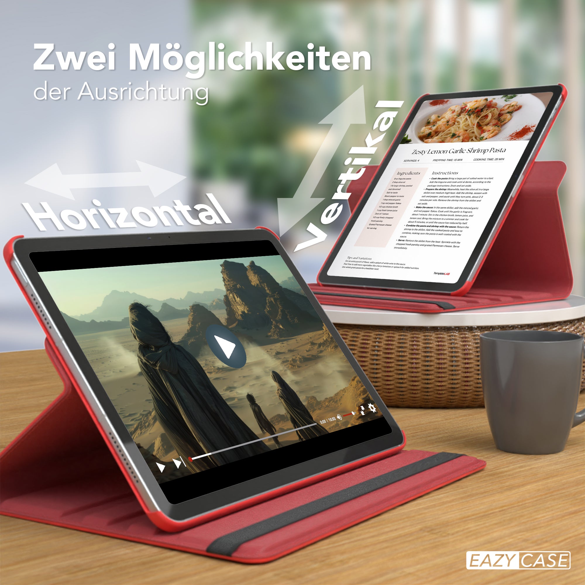 iPad Air 11 Zoll M4 2026 drehbare Tablethülle 360 Grad Rotation Ständer 