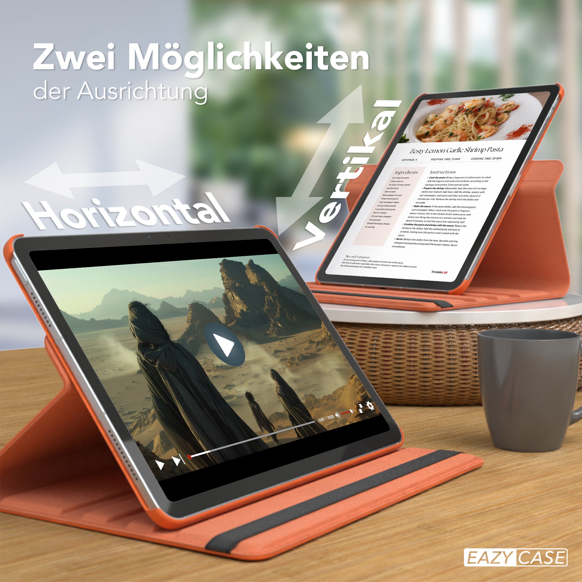 iPad Air 11 Zoll M4 2026 drehbare Tablethülle 360 Grad Rotation Ständer 