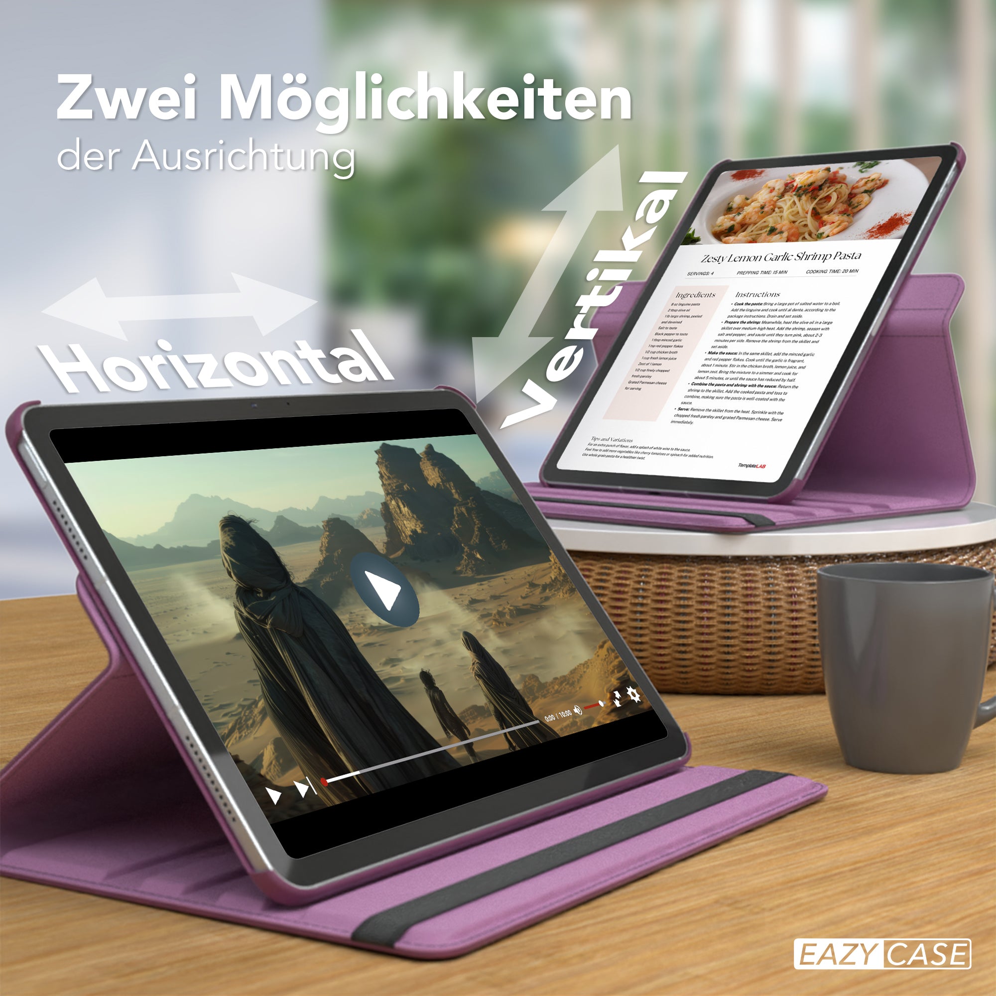 iPad Air 11 Zoll M4 2026 drehbare Tablethülle 360 Grad Rotation Ständer 