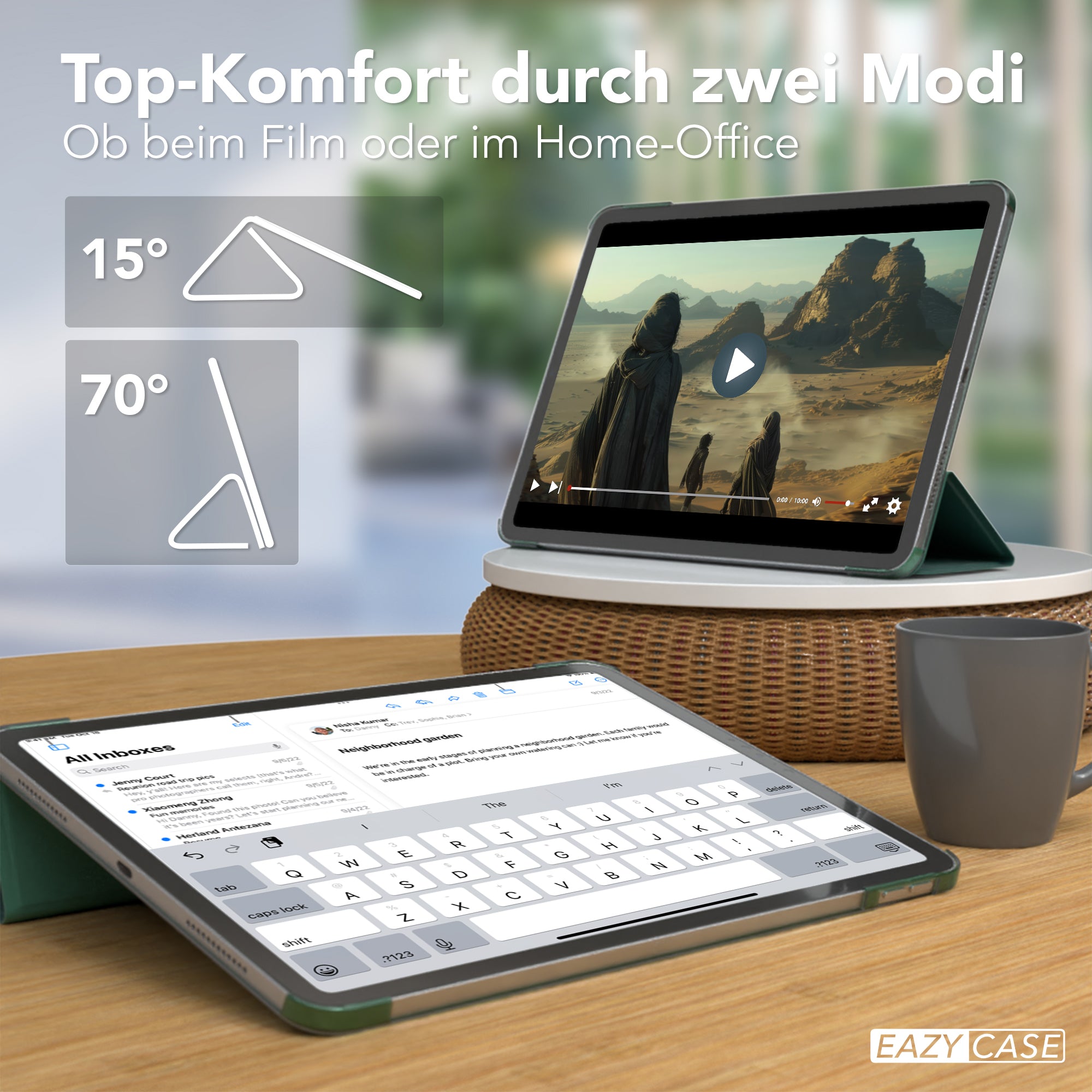 Apple iPad Air 11 Zoll M4 2026 Tablethülle Smartcase mit Aufstellfunktion 