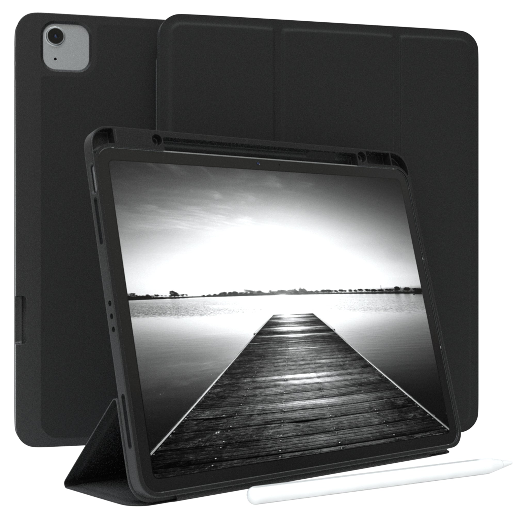 iPad Air 13 M4 2026 Tablethülle mit integriertem Stifthalter #farbe_schwarz