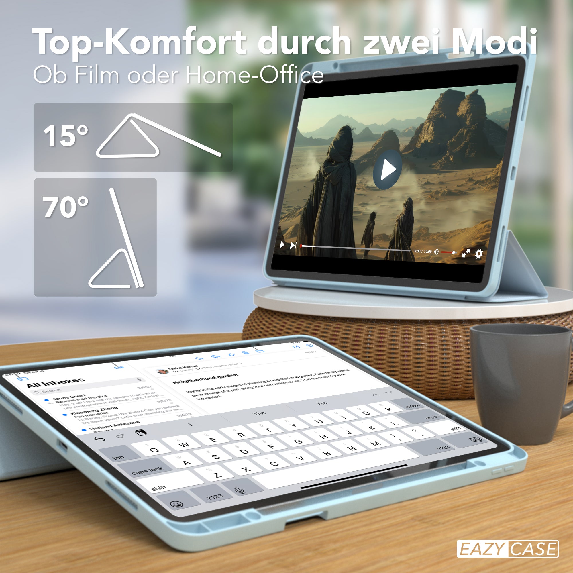 iPad Air 13 M4 2026 Tablethülle mit integriertem Stifthalter 