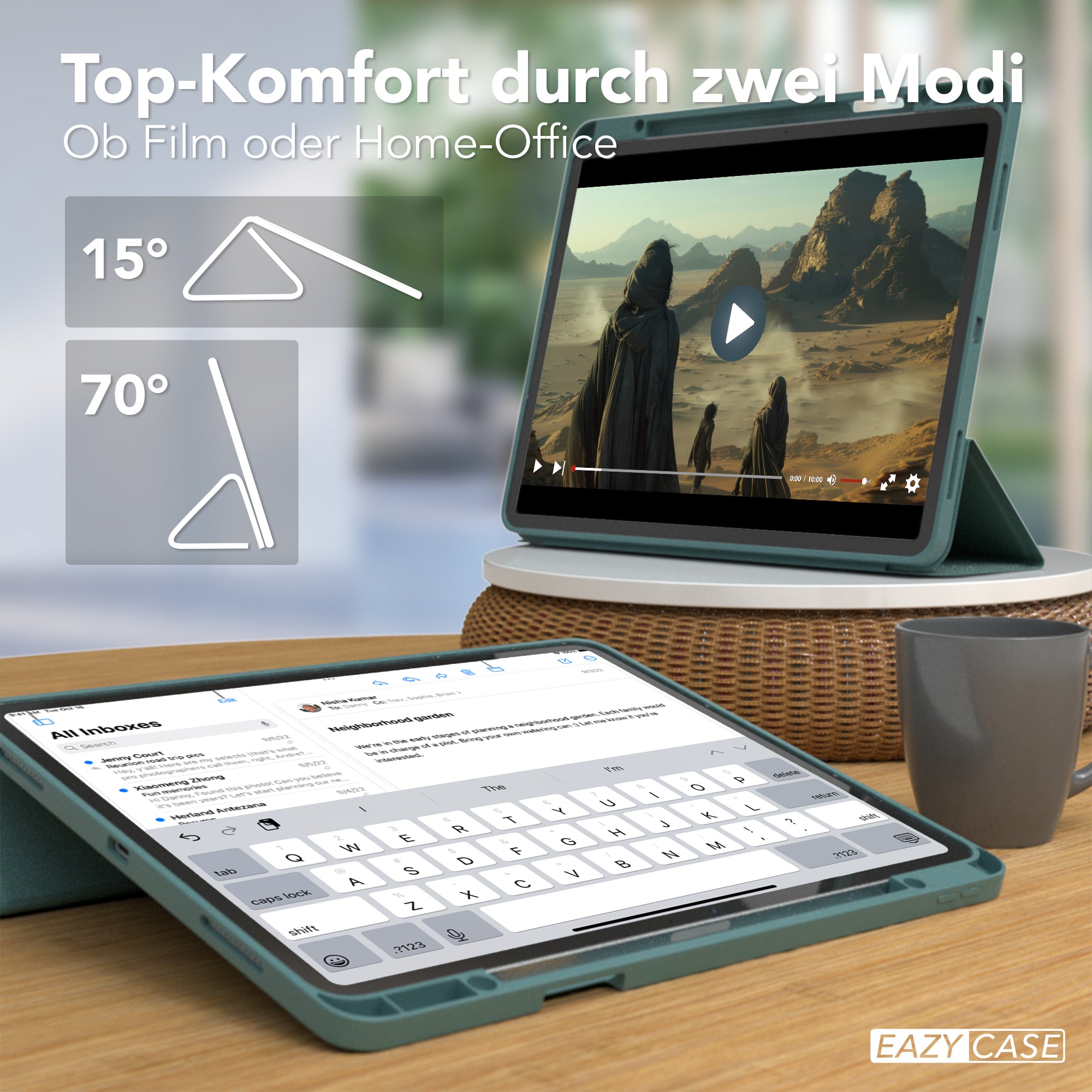 iPad Air 13 M4 2026 Tablethülle mit integriertem Stifthalter 