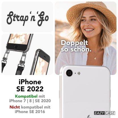 iPhone SE Schutzhülle mit magnetisch verstellbarem Crossbody-Umhängeband 