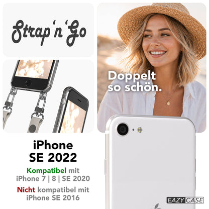 iPhone SE Schutzhülle mit magnetisch verstellbarem Crossbody-Umhängeband 