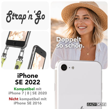 iPhone SE Schutzhülle mit magnetisch verstellbarem Crossbody-Umhängeband 