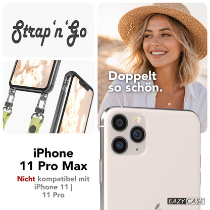 Apple iPhone 11 Pro Max Schutzhülle mit magnetischer Crossbody Handykette zum Umhängen 