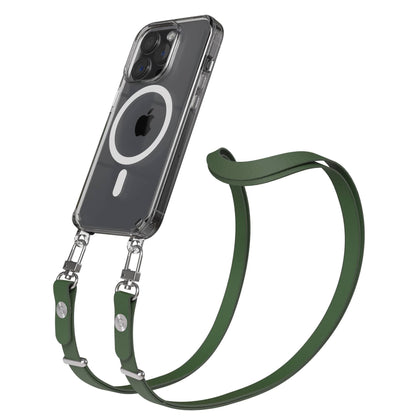 iPhone 15 Pro MagSafe Hülle mit magnetischer Crossbody Handykette von EAZY CASE #farbe_grun-magsafe-funktion-mit-magsafe