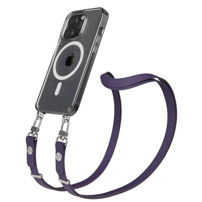 iPhone 15 Pro MagSafe Hülle mit magnetischer Crossbody Handykette von EAZY CASE #farbe_lila-magsafe-funktion-mit-magsafe