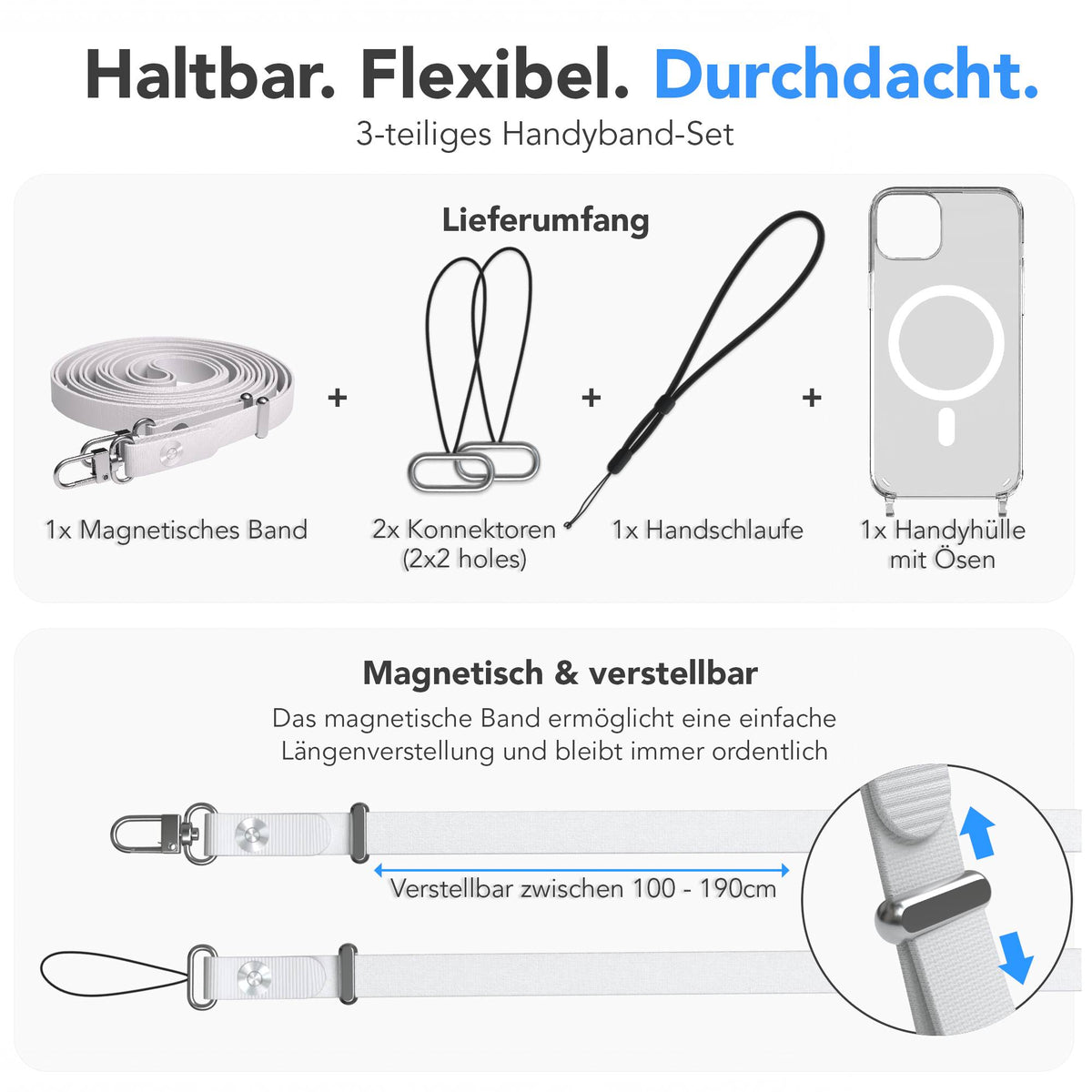 iPhone 15 Plus MagSafe Hülle mit magnetischem Crossbody-Umhängeband #farbe_grau-magsafe-funktion-mit-magsafe