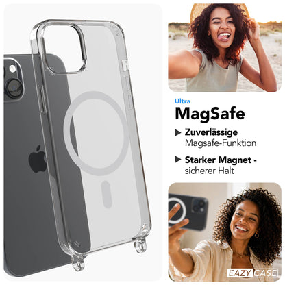 iPhone 15 Plus MagSafe Hülle mit magnetischem Crossbody-Umhängeband #farbe_grau-magsafe-funktion-mit-magsafe