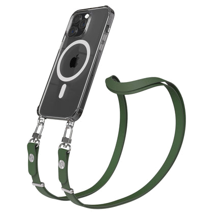 iPhone 15 Pro Max MagSafe Hülle mit magnetischem Crossbody-Umhängeband #farbe_grun-magsafe-funktion-mit-magsafe