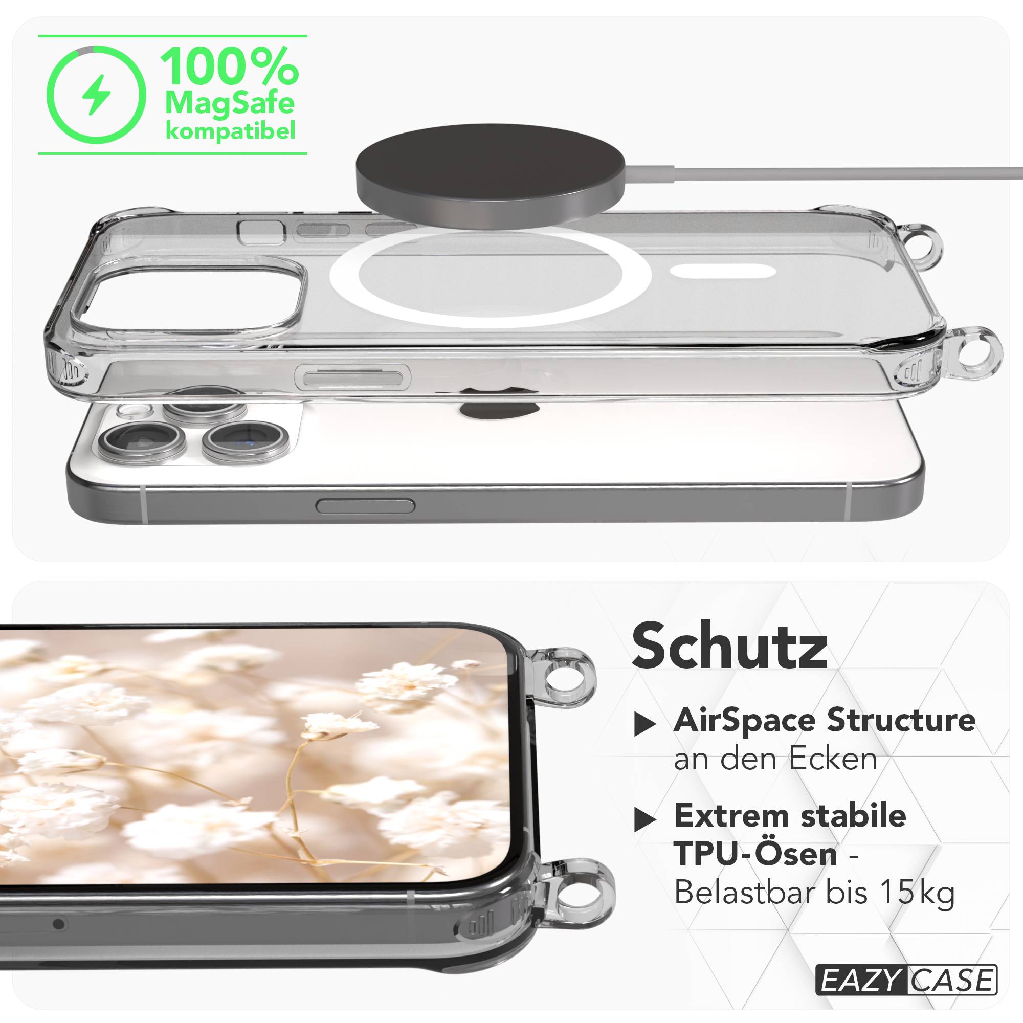 iPhone 15 Pro Max MagSafe Hülle mit magnetischem Crossbody-Umhängeband #farbe_grun-magsafe-funktion-mit-magsafe
