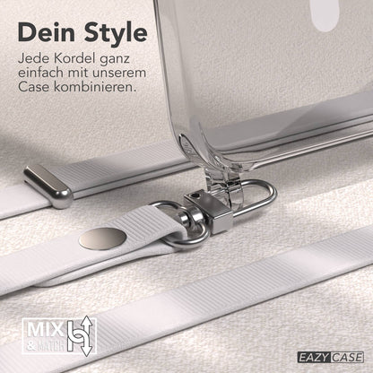 iPhone 15 Pro Max MagSafe Hülle mit magnetischem Crossbody-Umhängeband #farbe_grau-magsafe-funktion-mit-magsafe