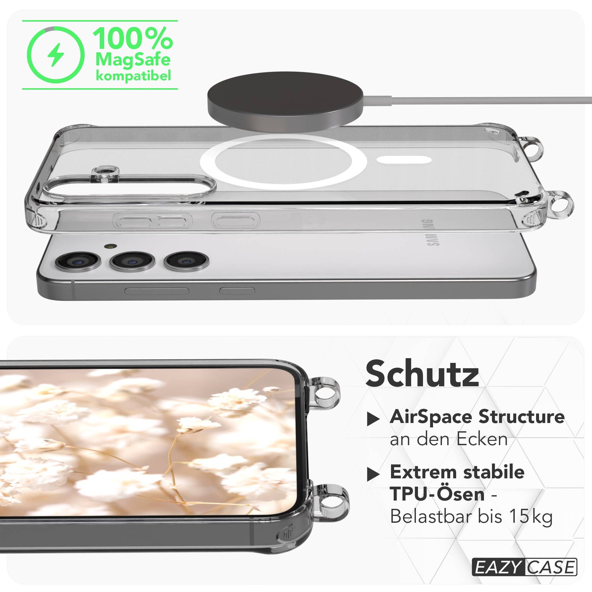 Samsung Galaxy S24 Plus MagSafe Hülle mit magnetischer Crossbody Handykette 