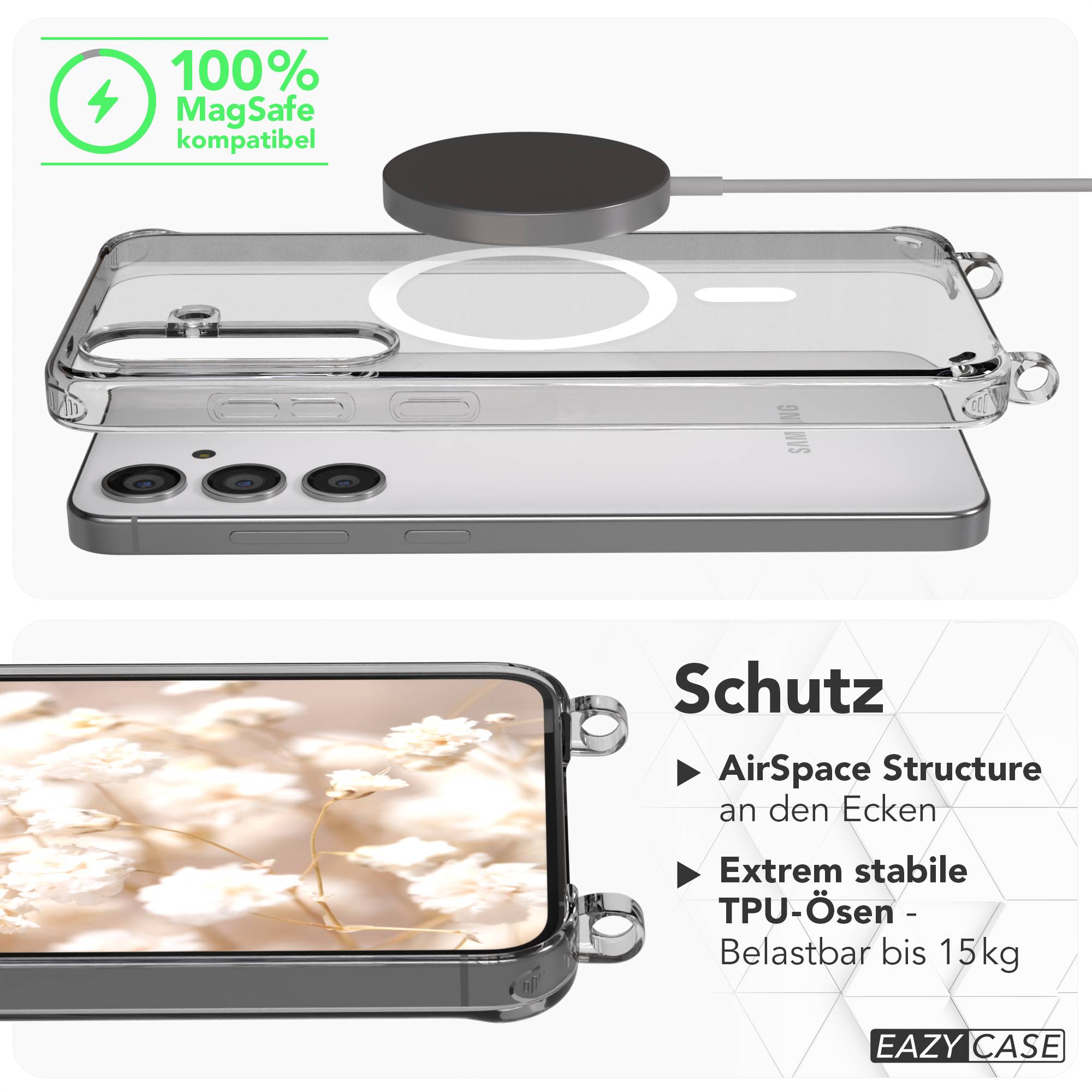 Samsung Galaxy S24 Plus MagSafe Hülle mit magnetischer Crossbody Handykette 