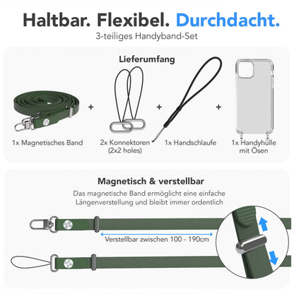 Apple iPhone 11 Pro Schutzhülle mit magnetisch verstellbarem Crossbody-Umhängeband 
