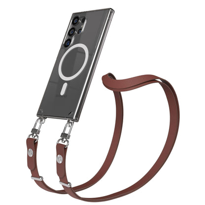 Samsung Galaxy S24 Ultra MagSafe Hülle mit magnetischer Crossbody Handykette #farbe_braun-magsafe-funktion-mit-magsafe