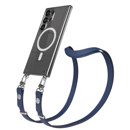 Samsung Galaxy S24 Ultra MagSafe Hülle mit magnetischer Crossbody Handykette #farbe_blau-magsafe-funktion-mit-magsafe