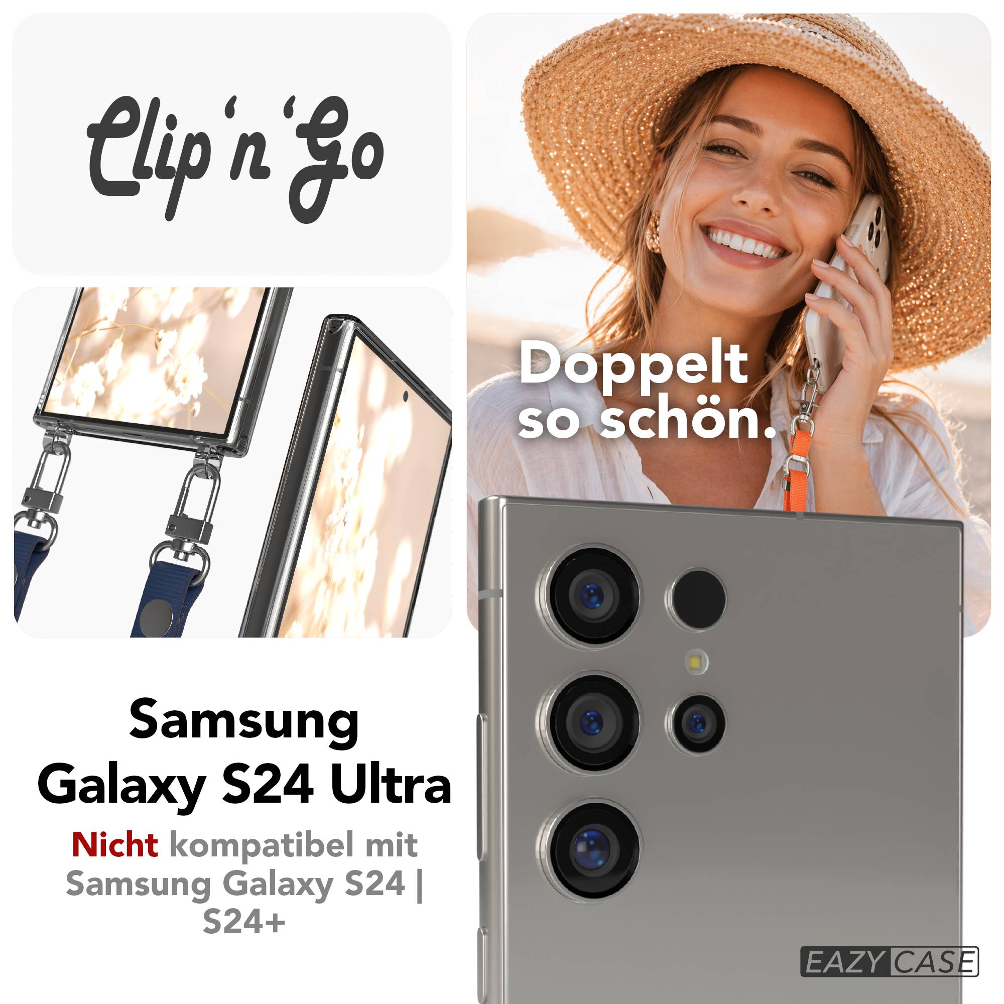 Samsung Galaxy S24 Ultra MagSafe Hülle mit magnetischer Crossbody Handykette #farbe_blau-magsafe-funktion-mit-magsafe