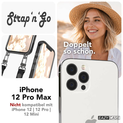 iPhone 12 Pro Max Schutzhülle mit magnetisch verstellbarem Crossbody-Umhängeband 