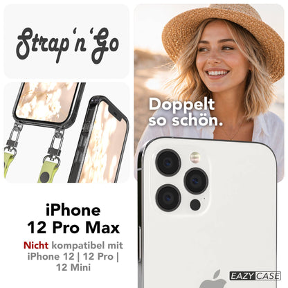 iPhone 12 Pro Max Schutzhülle mit magnetisch verstellbarem Crossbody-Umhängeband 