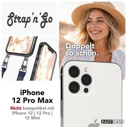 iPhone 12 Pro Max Schutzhülle mit magnetisch verstellbarem Crossbody-Umhängeband 
