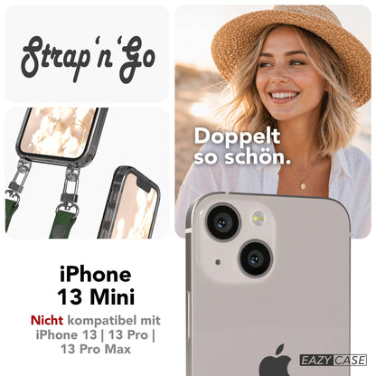 iPhone 13 Mini Schutzhülle mit magnetisch verstellbarem Crossbody Umhängeband 