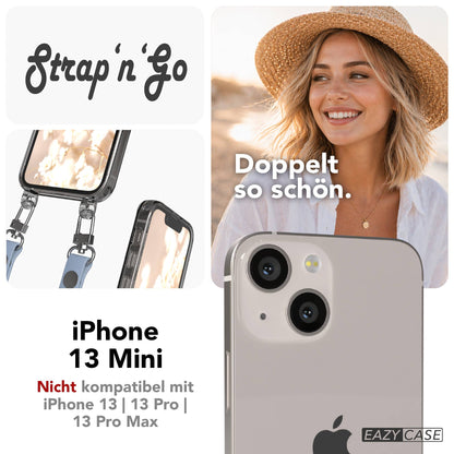 iPhone 13 Mini Schutzhülle mit magnetisch verstellbarem Crossbody Umhängeband 