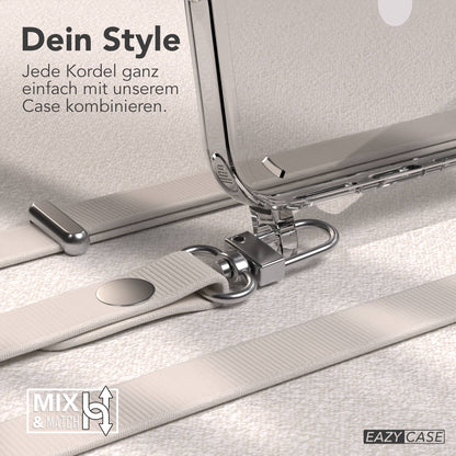 iPhone 16 Plus MagSafe Hülle mit magnetischem Crossbody-Umhängeband von EAZY CASE #farbe_taupe-magsafe-funktion-mit-magsafe