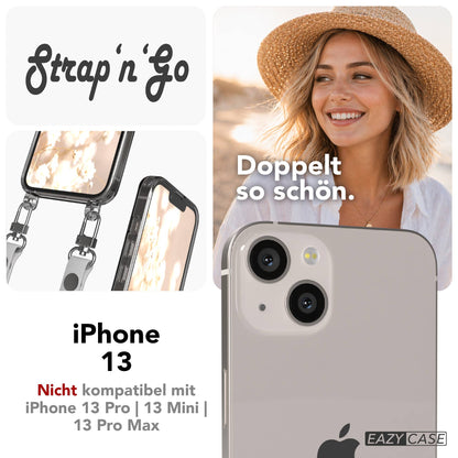 Apple iPhone 13 Schutzhülle mit magnetisch verstellbarem Crossbody-Umhängeband 