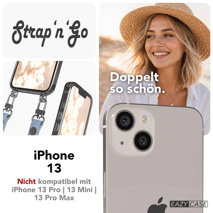 Apple iPhone 13 Schutzhülle mit magnetisch verstellbarem Crossbody-Umhängeband 